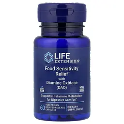 Підтримка травлення з діамінооксидазою Life Extension Food Sensitivity Relief with Diamine Oxidase (DAO) 60 вегетаріанських капсул