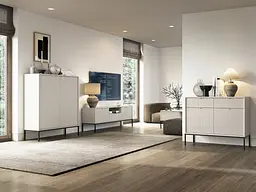 Комод високий Perfect Home Нова / Nova 2-дверний з чорними ніжками K104 Кашемір (PFH-091236) - мініатюра 6