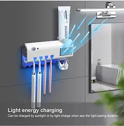 Стерилізатор тримач для зубних щіток на 4 секції з дозатором Multi-function Toothbrush Sterilizer UV, Yu Xin Білий 85810 - мініатюра 4