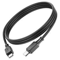 Кабель Hoco USB X101 Silicone Type-C ↔ Type-C 60W 1 м силіконовий провід для швидкої зарядки гаджетів чорний