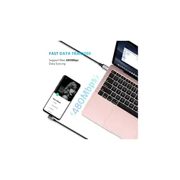 Дата кабель USB-C to USB-C 2.0m 60W US255 Black Gray Ugreen (50125) - мініатюра 4