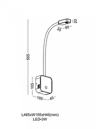 Бра з USB Kloodi DECO WA-SNAKE SQ565 3K WH - мініатюра 3