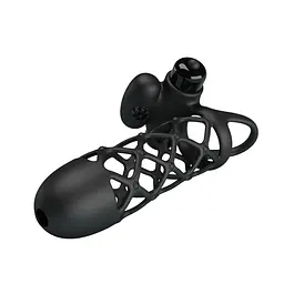 Насадка на член Pretty Love Vibro Penis Sleeve Black I, 13.5х3.6 см - мініатюра 5