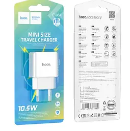 МЗП Hoco C106A Leisure single port charger ( EU ) White - мініатюра 3