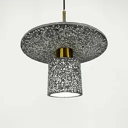 Підвіс Terrazzo Cylinder із сірим бетонним плафоном 30 см в стилі Ар-деко Line.F MJ 162-300 BK - мініатюра 4