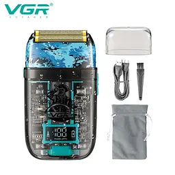Електробритва VGR V-352 шейвер, подвійне лезо, IPX5, LED Display - мініатюра 4