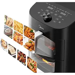 Аерофритюрниця подвійна Midea MAD1100DADK 2 зони приготування 10 програм управління з телефону - мініатюра 4