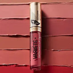 Рідка помада для губ Eveline Cosmetics Variete Satin Matt Lip 01 Caramel Cake 4,5 мл - мініатюра 5