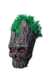 Горщик для квітів та канцелярії Грут Groot G10 Чорний череп + підставка пень - мініатюра 7