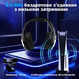 Ігрова гарнітура Kotion Each GS400 Ultra 2.4G з віртуальним звуком 7.1 для ПК та консолей (Чорний) - мініатюра 6