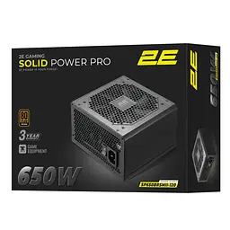 Блок живлення 2E GAMING Solid Power Pro ATX3.1 GEN5.0 (650W), >85%, 80+ Bronze, 120мм, 1xMB 24pin(20+4), 2xCPU 8pin(4+4), 3xMolex, 6xSATA, 4xPCIe 8pin(6+2), 1x12VHPWR, Semi Modular - мініатюра 7