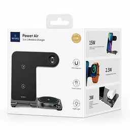 WiWU WI-W005 — бездротова зарядна станція 3 в 1 для iPhone, Apple Watch та AirPods - мініатюра 7