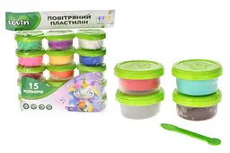 Набір для ліплення з легким пластиліном 7000219 у склянках, 15 кольорів