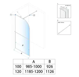 Душова стінка Rea Sky 100x200 см brushed gold KPL-K4330 - мініатюра 5