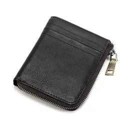 Невеликий чорний портмоне на блискавці Tiding Bag M39-9600A