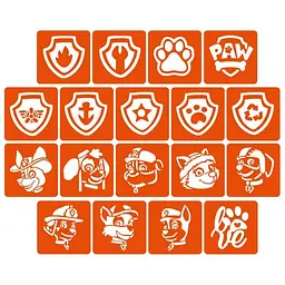 Набір трафаретів для біо-тату Щенячий патруль paw-patrul_5x5_18_1