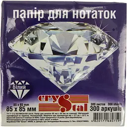 Блок/зам. нкл 85х85мм 300арк. білий "Crystal" №0759(40)