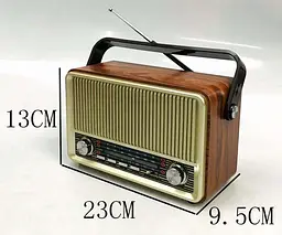 Радіоприймач акумуляторний портативний Bluetooth з пультом радіо акустика USB Retro Radio Kemai MD-510BT - мініатюра 3