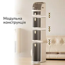 Вузька шафа для ванної кімнати 98х41х18см / Пластиковий пенал на колесах - мініатюра 3