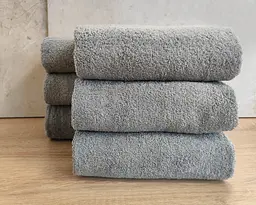 Набір турецьких махрових однотонних рушників Zeron 6 штук 50х90 Light Gray щільність 500 г/м2 - мініатюра 2