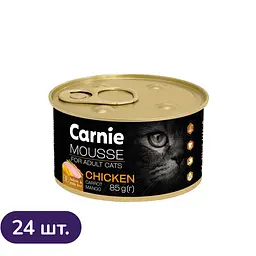 Набір вологого корму для котів Carnie м'ясний мус з куркою, манго, морквою та желе 24 шт x 85 г 