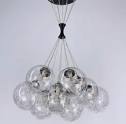 Підвісний світильник Transparent Bubbles на 9 плафонів з металевою ниткою Line.F 371/9