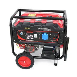 Генератор бензиновий COVAX EPH12500E2-GAS, 8.0kW, бензин/газ, однофазний 220V, 50Hz, DC12V, 18HP, Electric Starter, tank 25L, 705x560x570mm, 86kg - мініатюра 3