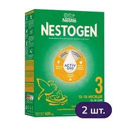 Набір сухої молочної суміші Nestogen 3 з лактобактеріями L. Reuteri 1.2 кг (600 г x 2 шт.)