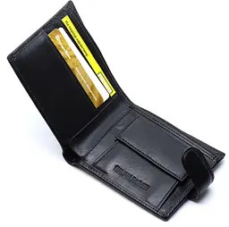 Шкіряне чоловіче портмоне на кнопці ST Leather ST104 чорне 9,5 см - мініатюра 2