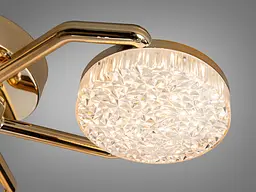 Стельова LED люстра Diasha 9358/3GD золота з димером і пультом 52 см - мініатюра 4