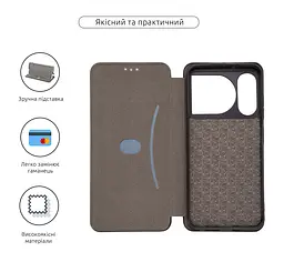 Чехол-книжка для ZTE Nubia Music 2, G-Case, черный, кожаный чехол-книжка из экокожи (PU) и TPU, с магнитом, с подставкой и вместительным кардхолдером, противоударный, защита всего корпуса, ArmorStandart (ARM83613) - мініатюра 3