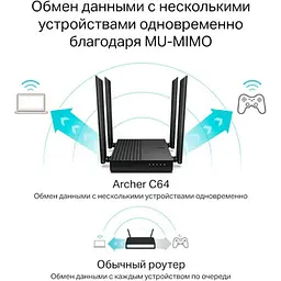 Бездротовий маршрутизатор TP-Link Archer C64 (UA UCRF) - мініатюра 4