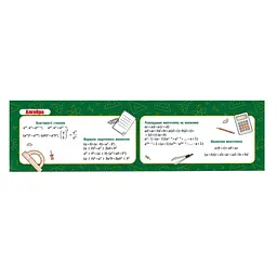 Картонна закладка-шпаргалка Алгебра 147882 для 7-11 класу