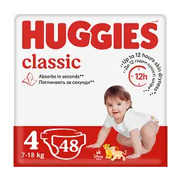 Підгузки Huggies Huggies Classic 4 (7-18 кг) Jumbo 48 шт (5029053586335)