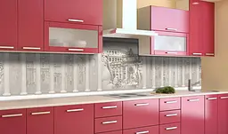 Вініловий кухонний фартух Античні Колони наклейка для кухні ПВХ Архітектура Бежевий Happy Pocket Z181766