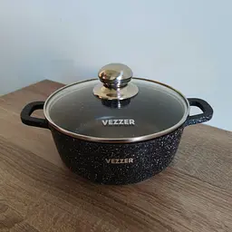Каструля Vezzer з кришкою 20 см 2.5 л чорна (VZ8038) - мініатюра 5