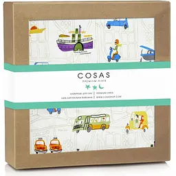 Наматрацник непромокаючий Cosas CarsColor 70х120 см білий (WaterSheet_CarsColor_120)