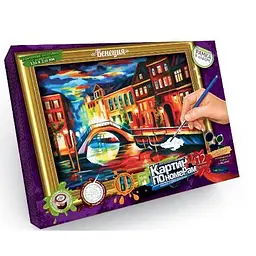 Набір креативної творчості Danko Toys Картина по номерах, рамка в комплекті. Венеція KN-01-09