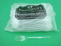 Вилки пластикові ТМ Швидкоff Прозорі 100 штук (46871687)