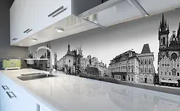 Вініловий кухонний фартух Старе місто наклейка для кухні ПВХ Архітектура Сірий 60х200 см Happy Pocket Z181430 - мініатюра 4