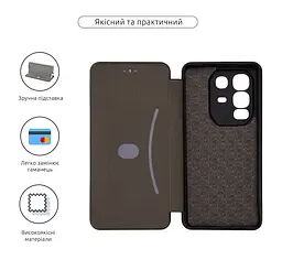 Чехол-книжка для Infinix Note 50 Pro Plus 5G, G-Case, черный, кожаный чехол-книга из экокожи (PU) и TPU, с магнитом, с подставкой и вместительным кардхолдером, противоударный, защита всего корпуса, ArmorStandart (ARM85156) - мініатюра 3