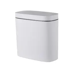 Відро для сміття сенсорне овальне Mixxus Flat-TC0109 White 9 л біле (MI7074) - мініатюра 1