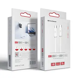 Кабель ArmorStandart AT-C6E USB Type-C to USB Type-C 60W 1,2m TPE White (ARM75872) - мініатюра 2