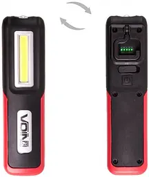 Ліхтар Перенесення VOIN 3W-COB+3W XPE / АКБ1200 mAh Магнит Акумулятор Вбудований (USB Зарядка) - мініатюра 2