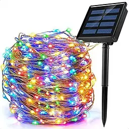 Гірлянда вулична Роса на сонячній батареї 100 led 10 м Різнокольоровий