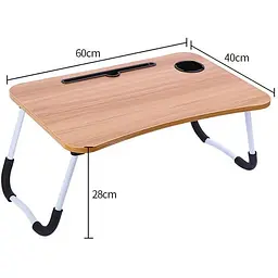 Складаний столик підставка для ноутбука в ліжко Laptop table з підстаканником в асортименті - мініатюра 3
