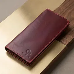 Шкіряне вінтажне портмоне Grande Pelle 11468 бордовий