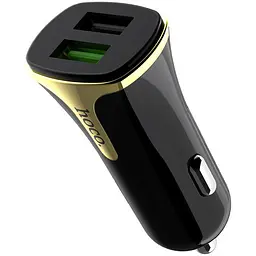 Автомобільний зарядний пристрій Hoco Z31 2 USB QC 3.0 Black/Gold + USB Cable Type-C 3.4A - мініатюра 6