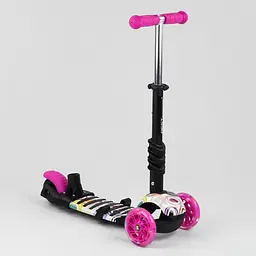Самокат дитячий Best Scooter 58х15х29 см Чорно-рожевий 000231560 - мініатюра 5