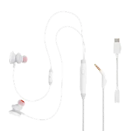 Навушники JBL Quantum 50С провідні білі Mini-jack + USB-C + мікрофон (JBLQTUM50CWHT)